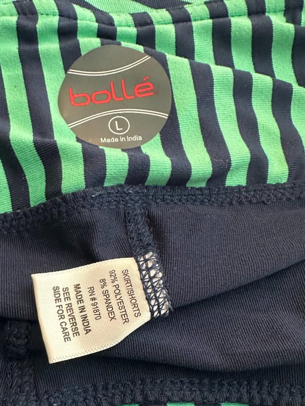 Bollé Golf Tank & Skort Set Women's Large Green Navy Striped Athletic Tennis Out - Picture 9 of 11